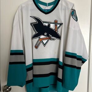 Vintage White San Jose Sharks Jersey